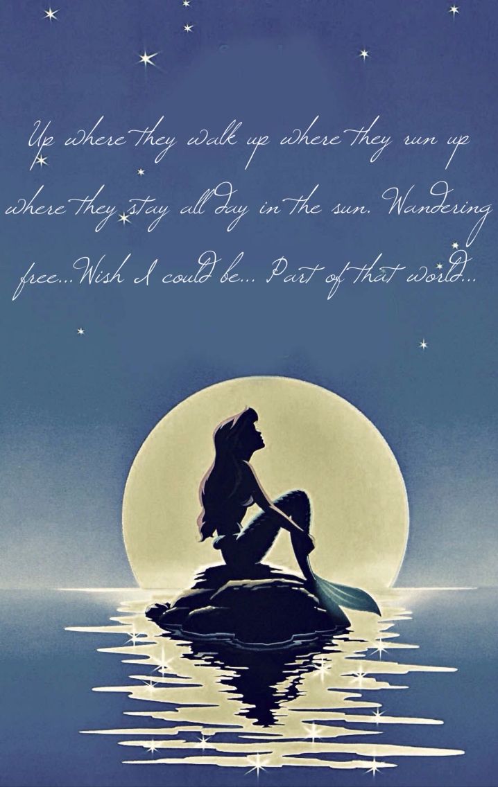 718x1136 Ariel sky little mermaid quote part of that world moon wallpaper