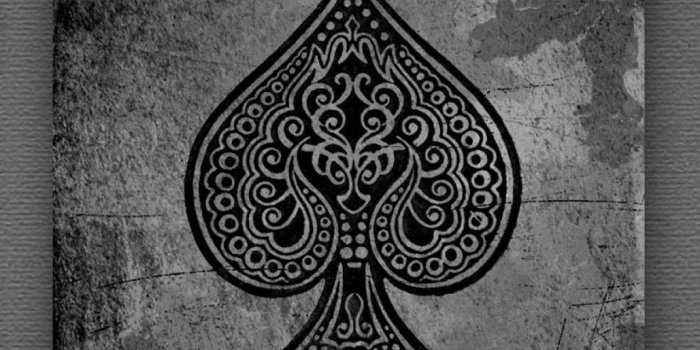 1029x1600 A3 Poster - Black and White Vintage Ace of Spades Playing Card