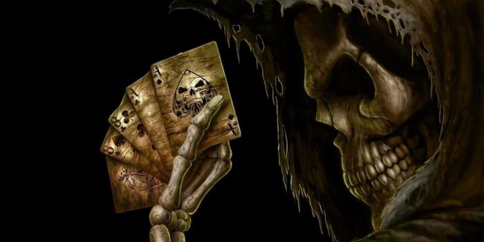 1244x700 Dark Grim Reaper horror skeletons skull creepy cards games poker ace