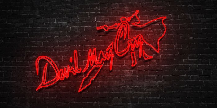 1920x1080 Devil May Cry неоновая надпись – живые обои на рабочий стол по
