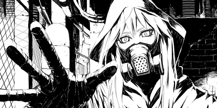 1920x1200 Black And White Anime Wallpaper | Art in 2019 | Gas mask drawing