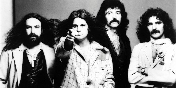 1600x900 Grayscale photo of a band, men, musician, Black Sabbath, Ozzy