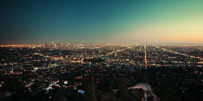 1920x1080 Download Wallpaper 1920x1080 Sunset, Usa, Los angeles, Building, Top