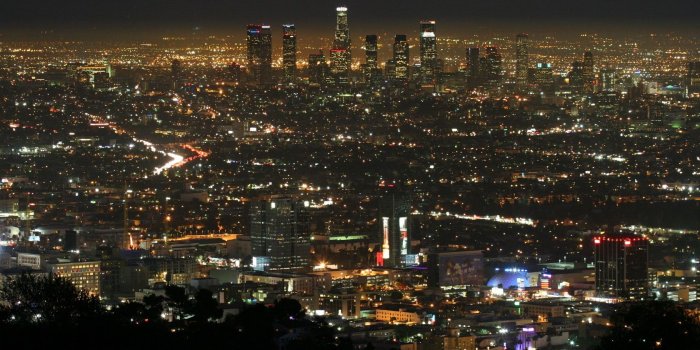 1680x1050 Download wallpaper 1680x1050 los angeles, night, view, top view hd