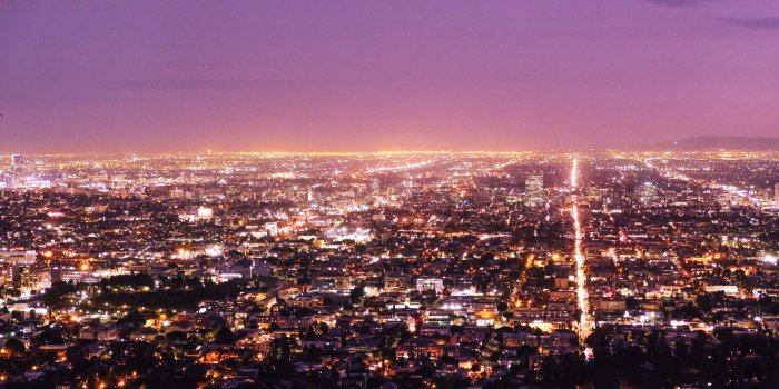 3840x2160 Wallpaper Los Angeles, city, night, lights, top view, USA 3840x2160