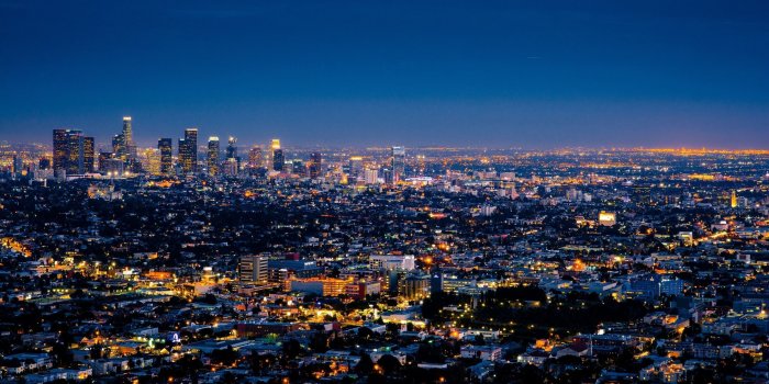 2560x1440 Download 2560x1440 Usa, Los Angeles, Cityscape, Lights, Buildings