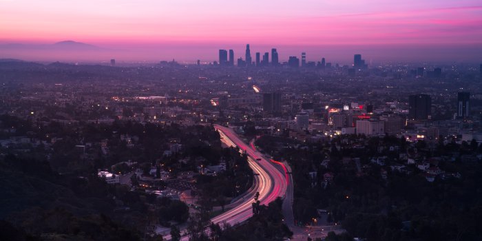 5760x3212 City Aerial View Road Sunset Los Angeles United States - Free Stock