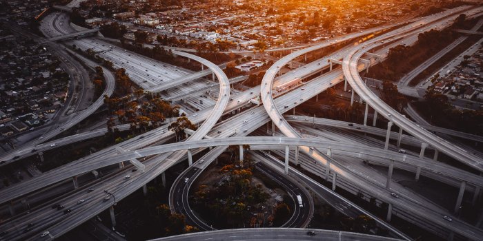 5464x3640 Road Junction Interchange Road Roads Fork Sunset City Los Angeles