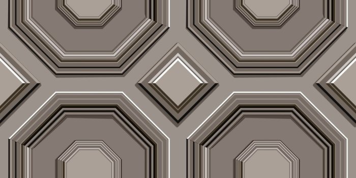 1024x1024 Coffered Octagon Wallpaper, 20.5 in. x 33 ft. = 56 sq.ft, in Black