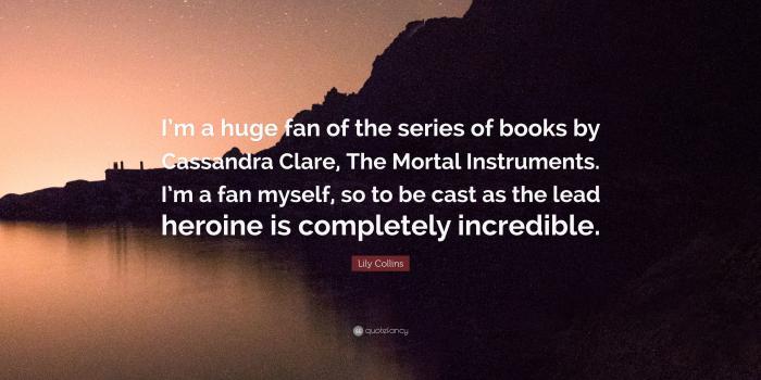 3840x2160 Lily Collins Quote: “I'm a huge fan of the series of books by