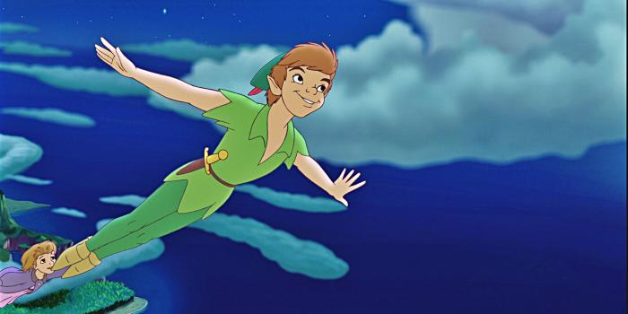 5000x2951 Peter Pan Flying Cartoon Background Image for iPad Air 2 - Cartoons