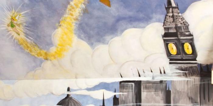 750x1334 Free download Peter Pan Flying Over London Peter pan wall murals