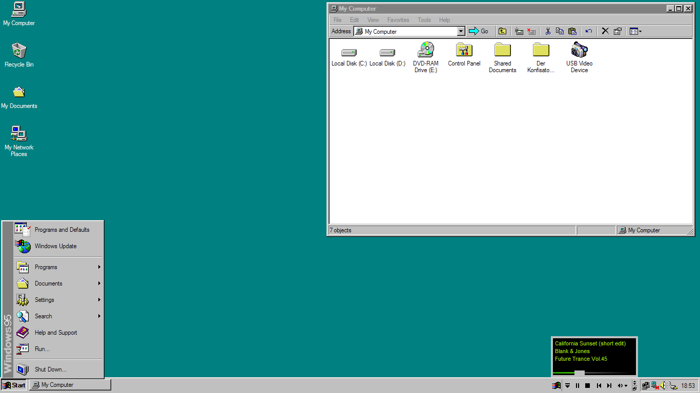1366x768 Original Windows 95 Wallpaper - Windows 95 Theme For Windows 7