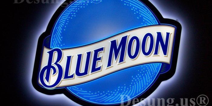 1024x768 Desung Revolutionary Blue Moon LED Neon Light Sign (Multiple Sizes