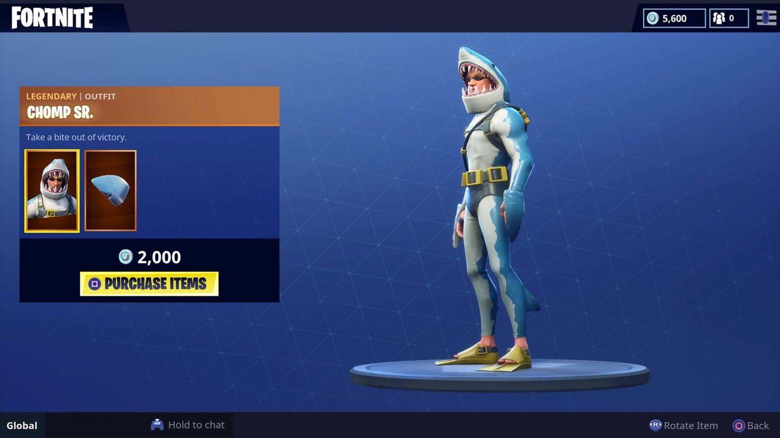 2048x1152 Check Out Fortnite's New Legendary Shark Skin: 'Chomp Sr'