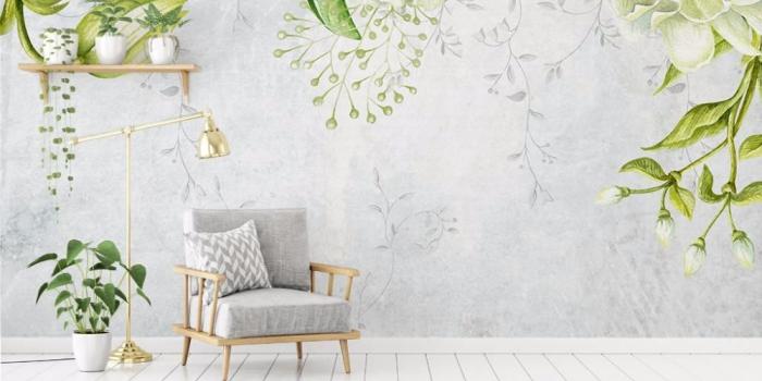 1000x862 Bacaz Custom 3D Wall Murals Wallpaper Green Hand Painted Floral Wall  Painting Living Room Bedroom Home Mural Wallpaper Flower