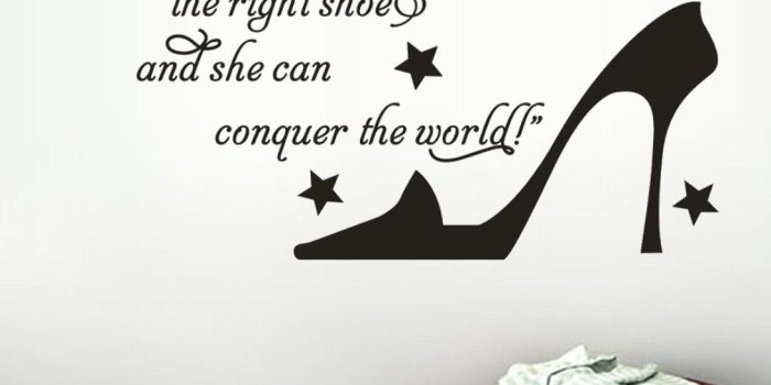 1092x1092 REYO High Heel Shoe Wall Stickers, Removable Wall Decal Art Decor Vinyl  Mural Wallpaper Home Room Decor (60cm x 31cm, A)