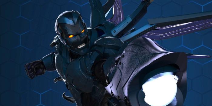 1332x850 Wallpaper costume, gun, DC Comics, scarab, Blue Beetle, blue beetle