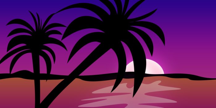 2880x1800 Palm trees in the sunset wallpaper - Vector wallpapers - #44093