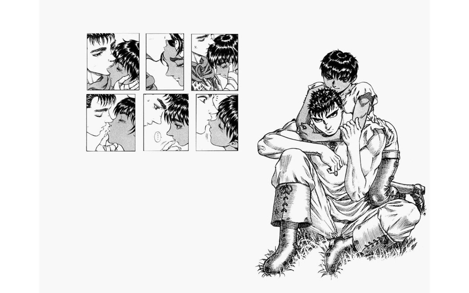1680x1050 Couple anime character, Kentaro Miura, Berserk, Guts, Casca HD