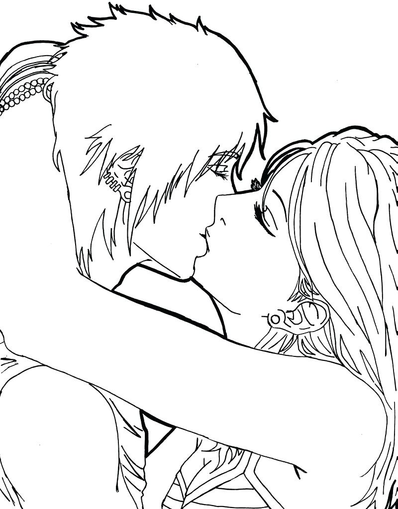 800x1024 Anime Kissing Coloring Pages Colouring For Funny Last - Anime