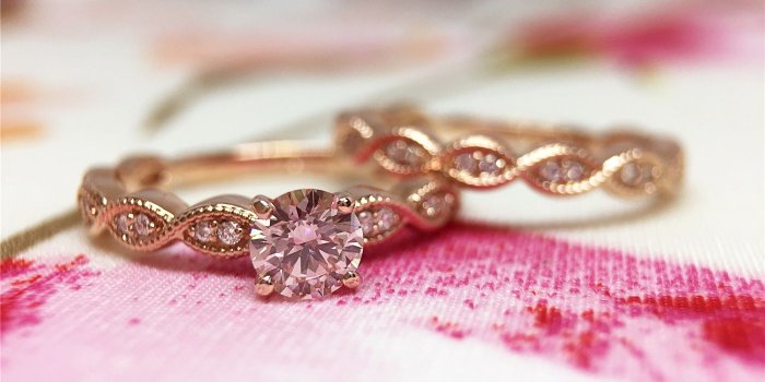 1400x1050 Gorgeous 14K Rose Gold and Pink Diamond (.45ct) Engagement Ring - Pink  Diamond Rings