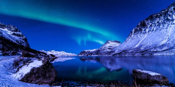 1366x768 1366x768 the sky, night, northern lights, iceland, winter desktop