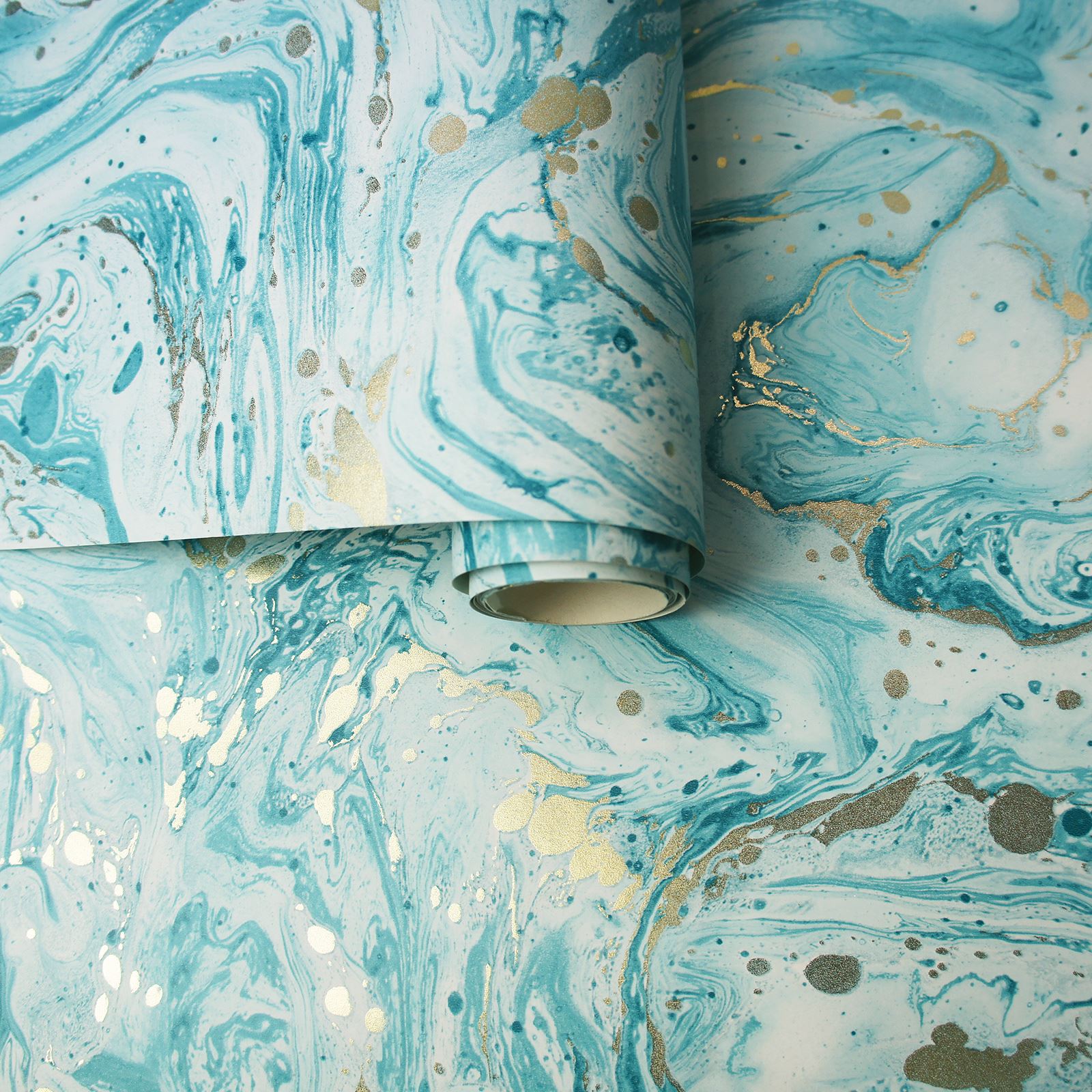 1600x1600 Details about HOLDEN MINERALS AZURITE MARBLE WALLPAPER LUXURY METALLIC  90120 - TEAL / GOLD