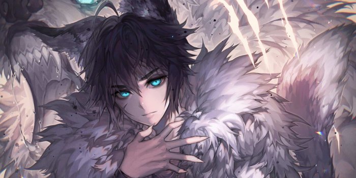 1024x810 all male animal animal ears aqua eyes black hair cookie run kawacy