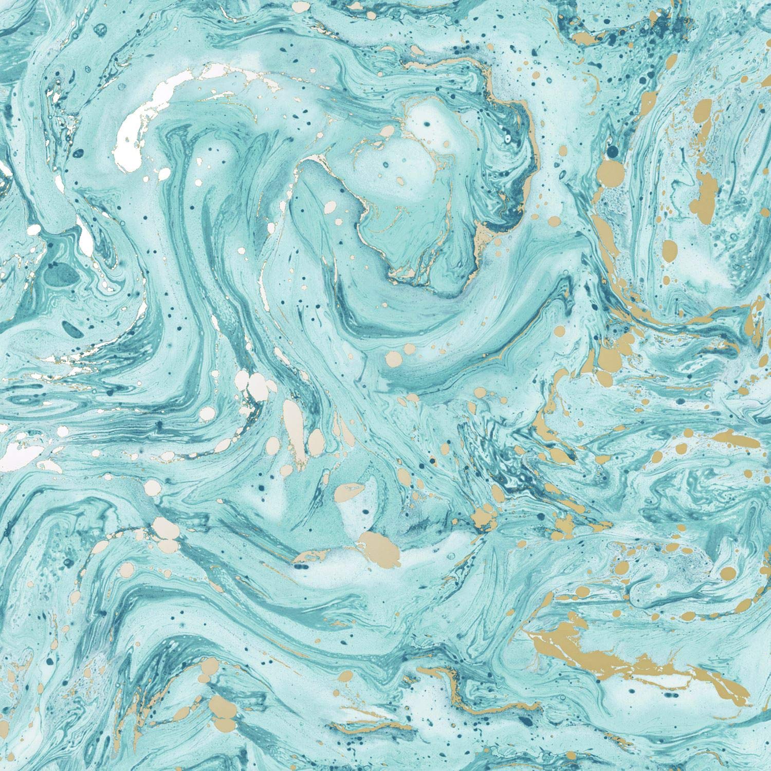 1500x1500 Minerals Azurite Marble Wallpaper Teal/Gold Holden 90120 - - Amazon.com