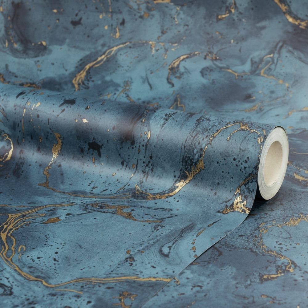 1000x1000 Onyx Marble Metallic Wallpaper Navy Blue Gold