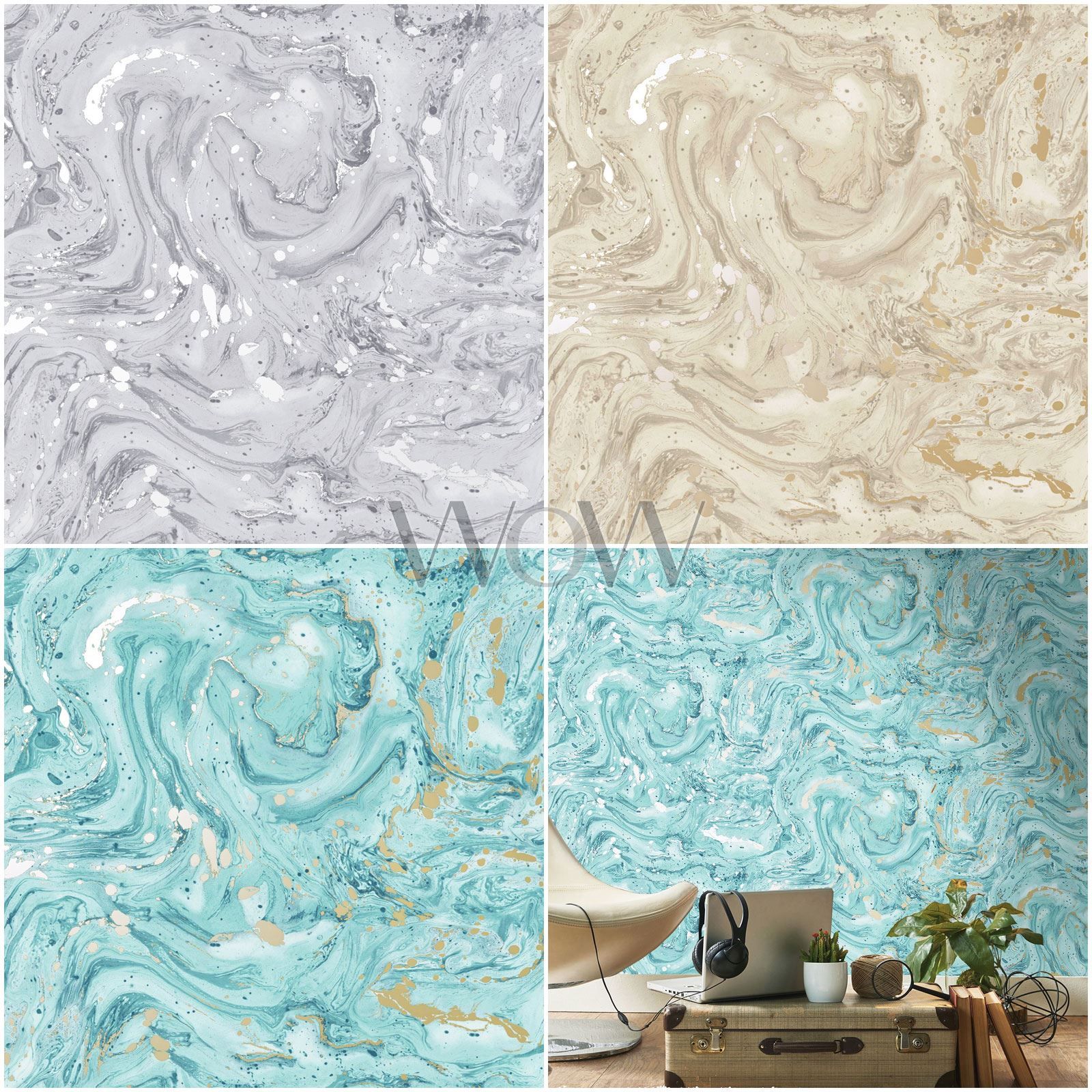 1600x1600 Details about HOLDEN MINERALS AZURITE MARBLE WALLPAPER LUXURY METALLIC -  GOLD SILVER GREY TEAL