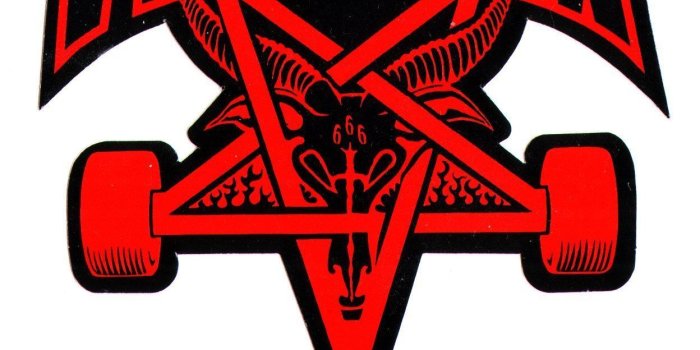 1248x1248 Thrasher Magazine Skate Goat Pentagram Skateboard Sticker 9 x 10cm