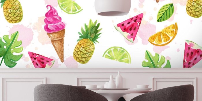1600x1783 3D Pineapple Watermelon Ice Cream 1231 | AJ Wallpaper