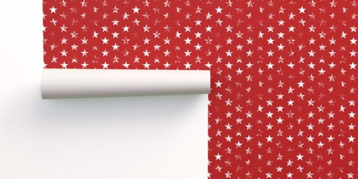 1024x1024 Distressed White Stars on Red (Grunge Vi - Spoonflower