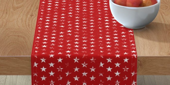 1024x1024 Distressed White Stars on Red (Grunge Vi - Spoonflower
