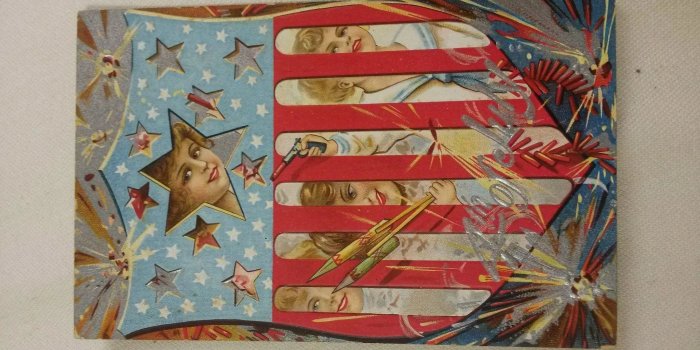 2048x1152 Two Vintage Fourth of July Postcards