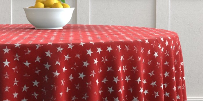 1024x1024 Distressed White Stars on Red (Grunge Vi - Spoonflower