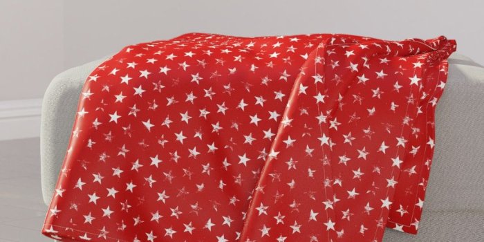 1024x1024 Distressed White Stars on Red (Grunge Vi - Spoonflower