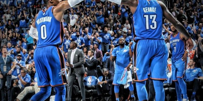 1080x997 Westbrook and Paul George OKC THUNDER | Nba | Nba players, Nba, Nba