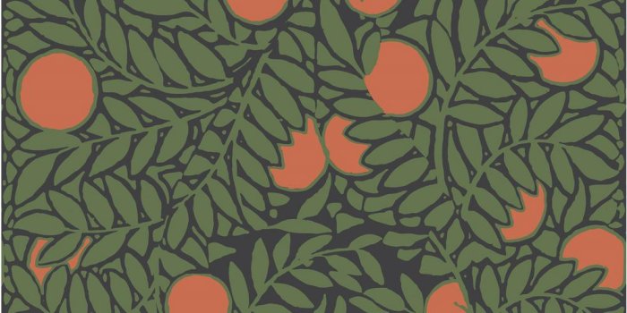 1000x1000 Debut Collection Orange Grove in Forest/Orange Removable and Repositionable  Wallpaper