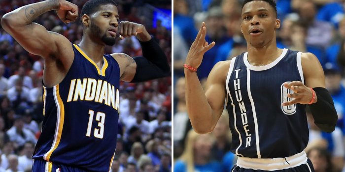 1920x1080 Russell Westbrook and Paul George Ready to Rock