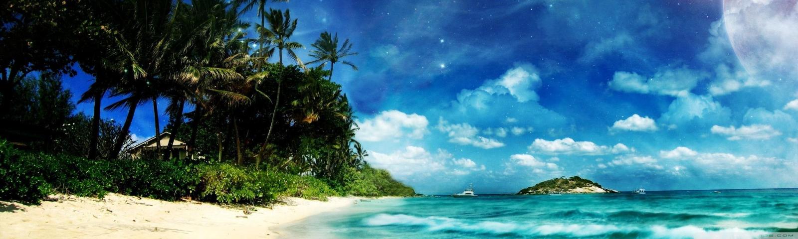 2560x768 Surreal Beach ❤ 4K HD Desktop Wallpaper for • Dual Monitor Desktops