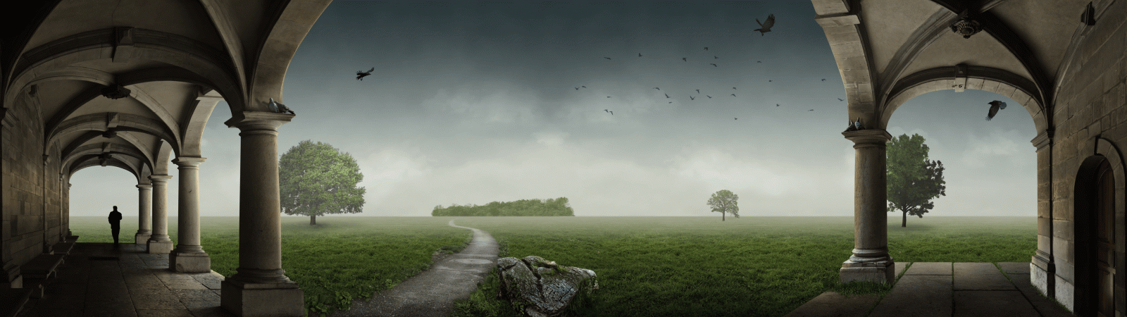 3844x1082 1080P Dual Monitor Desktop Background | Psychlotron