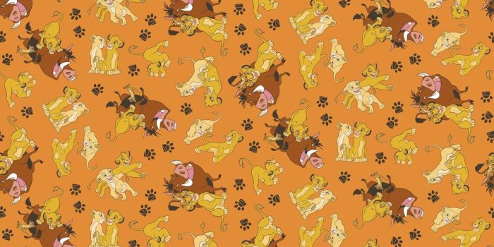 1200x1360 Disney Lion King Cotton Fabric -Simba and Friends