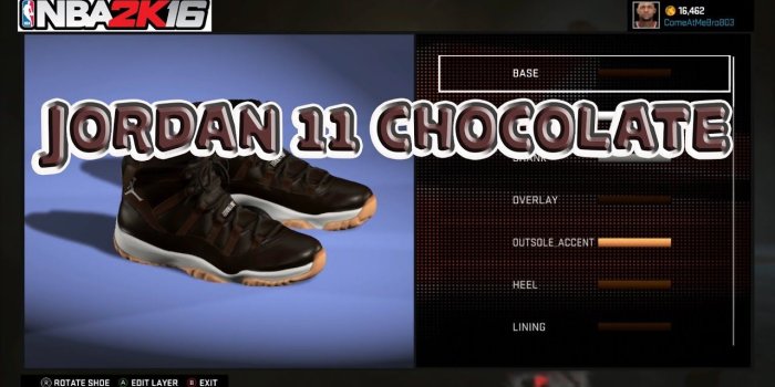 1920x1080 NBA 2K16 Shoe Creator | Jordan 11 Chocolate | Xbox One PS4