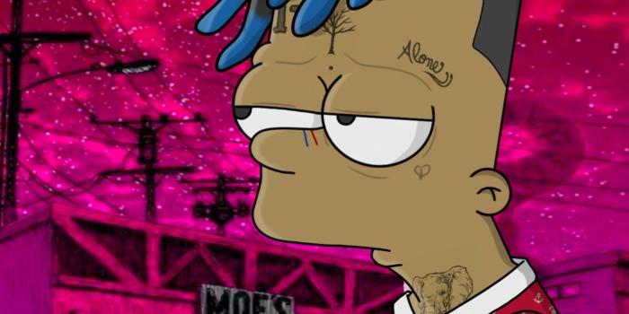 2560x2560 cafa3646 bart triste, simpson, sad ,trap ,vhs ,wallpaper By Dheydem