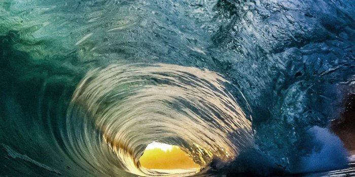 960x960 Green and blue wave barrel in Santa Cruz : Blue