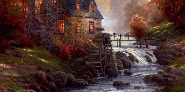 1920x1200 Thomas, Kinkade, Autumn, Wallpaper, Full, Hd, N, Cool Images