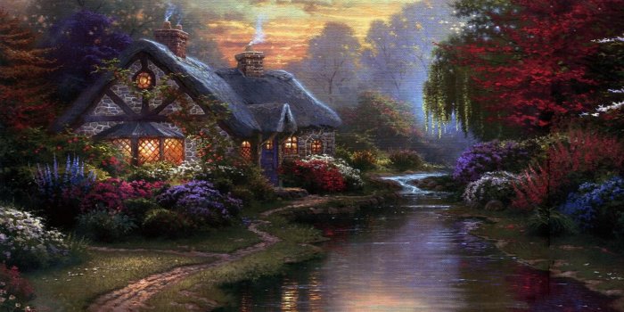 1920x1080 1920x1080 Thomas Kinkade Autumn Paintings | Megan Fox Wallpapers